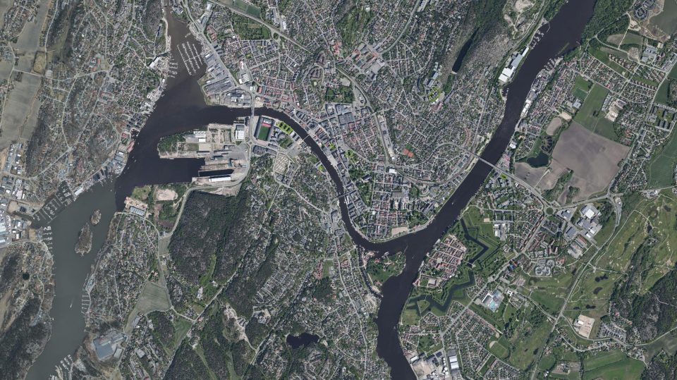 luftfoto av Fredrikstad kommune